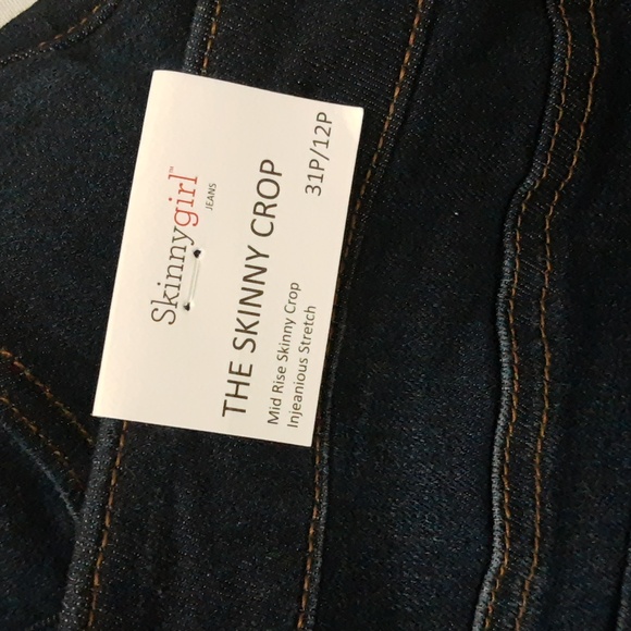 Skinnygirl Denim - Skinnygirl Pull-On Mid-Rise Skinny Crop Jeans Injeanious Stretch Denim 12 Petite